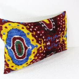Silk Velvet Ikat Pillow Cover - thumbnail 2
