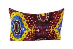 Silk Velvet Ikat Pillow Cover - thumbnail 1