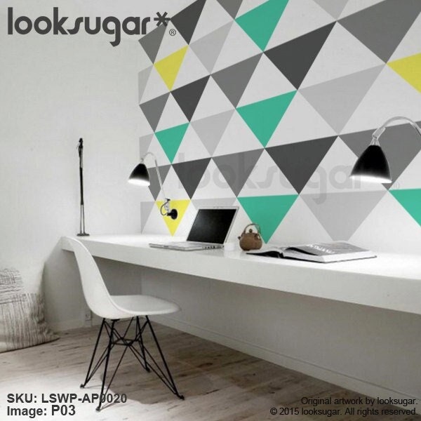 Large Triangle Wall Decals - Modern Geometric Pattern Removable Art For Home, Office, & Retail Lswp-Ap0020 - image 1