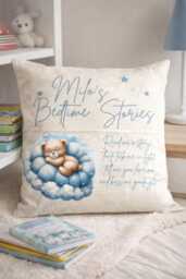 Personalised Bedtime Stories Reading Pocket Cushion, Personalized Kids Gift , Story Book Pillow