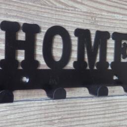 Home Word Silhouette Key Hook Rack - Metal Wall Art - thumbnail 2