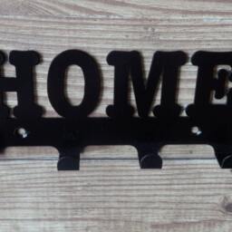 Home Word Silhouette Key Hook Rack - Metal Wall Art - thumbnail 3