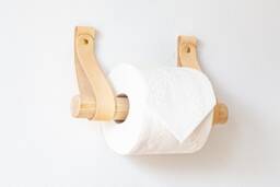 Leather Toilet Paper Holder, Wall Mounted Bathroom Decor