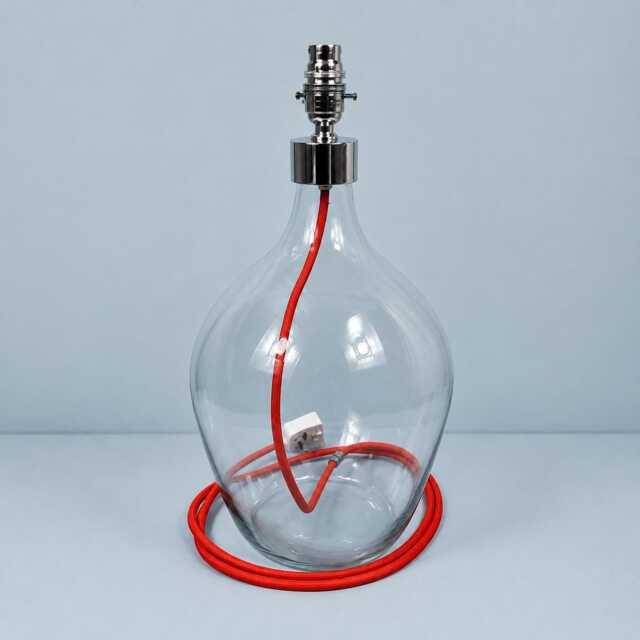 Chrome Top Mouth Blown Recycled Glass Lamp 64cm - image 1