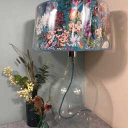 Chrome Top Mouth Blown Recycled Glass Lamp 64cm - thumbnail 2