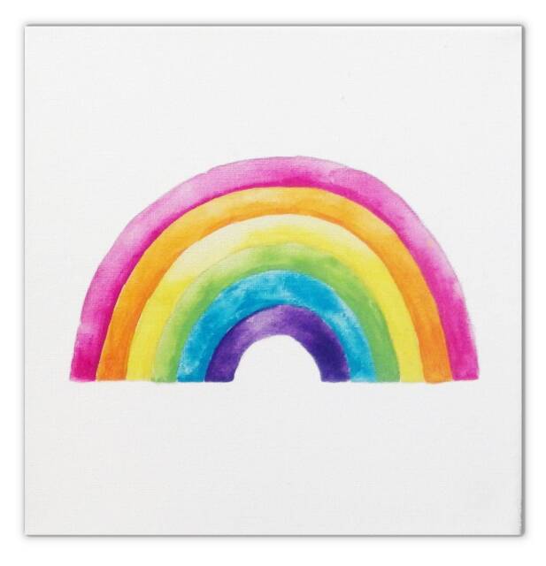 Rainbow Art, Painting, Canvas, Nursery Decor, Girls Decor - image 1