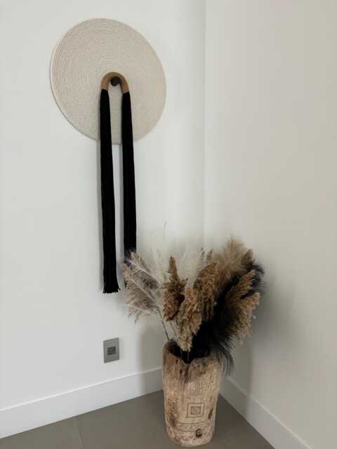 Wrapped Cotton Cord Wall Hanging Modern Fiber Art Decor - image 1