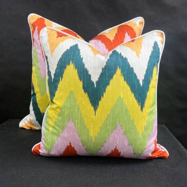 Schumacher Martyn Lawrence Adras Ikat Double Sided Cushion Pillow Throw Cover - image 1