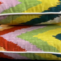 Schumacher Martyn Lawrence Adras Ikat Double Sided Cushion Pillow Throw Cover - thumbnail 3