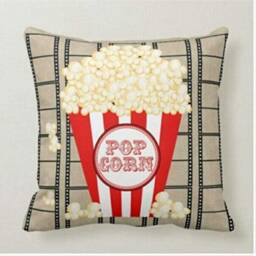 Cinema Pillow Cover/Movie Hollywood Cushion Cover/Home Theater Throw Cover/Popcorn Case/Cinema Movie Home Decor/Gift For Her - thumbnail 2