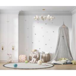 Watercolor Heart Wall Stickers Pink & Gray Nursery Decor - thumbnail 3