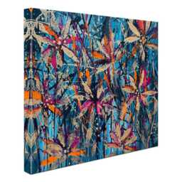 Floral Canvas Print, Pink Orange Flowers, Nature Wall Art - thumbnail 2