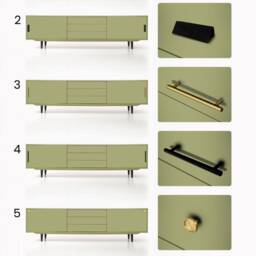 Vinyl Record Storage - Cabinet Player Stand Medium Sideboard Solid Wood Table Livlo N-S02 - thumbnail 3