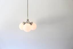 Modern Pendant Light, 3 White Glass Bubble Globe Shades, Polished Nickel Or Matte Black, Ceiling Mount Lighting Fixture
