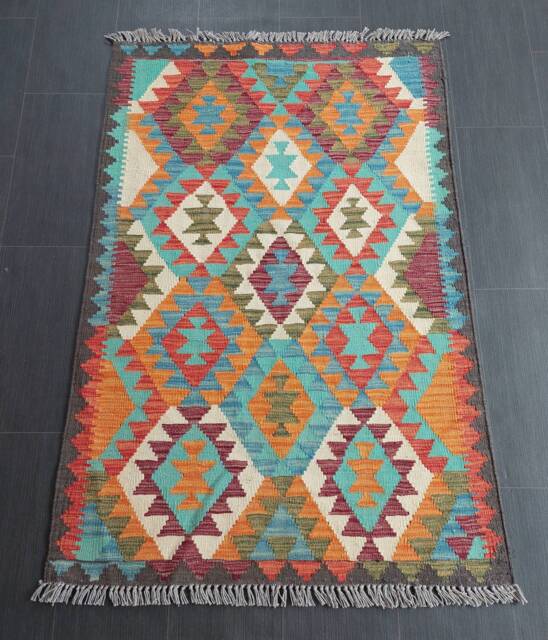 Handmade Kilim Rug, Afghan Turkish Natural Wool Rug 151x98 cm - image 1
