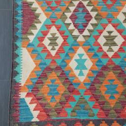 Handmade Kilim Rug, Afghan Turkish Natural Wool Rug 151x98 cm - thumbnail 2