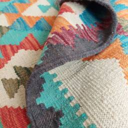 Handmade Kilim Rug, Afghan Turkish Natural Wool Rug 151x98 cm - thumbnail 3