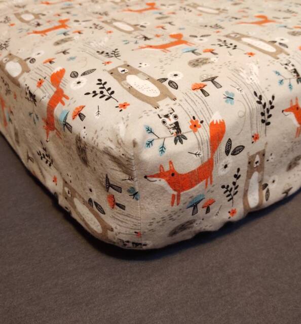 Woodland Animals Flannel Crib Sheet Set Camping Adventure, Forest Friends - image 1
