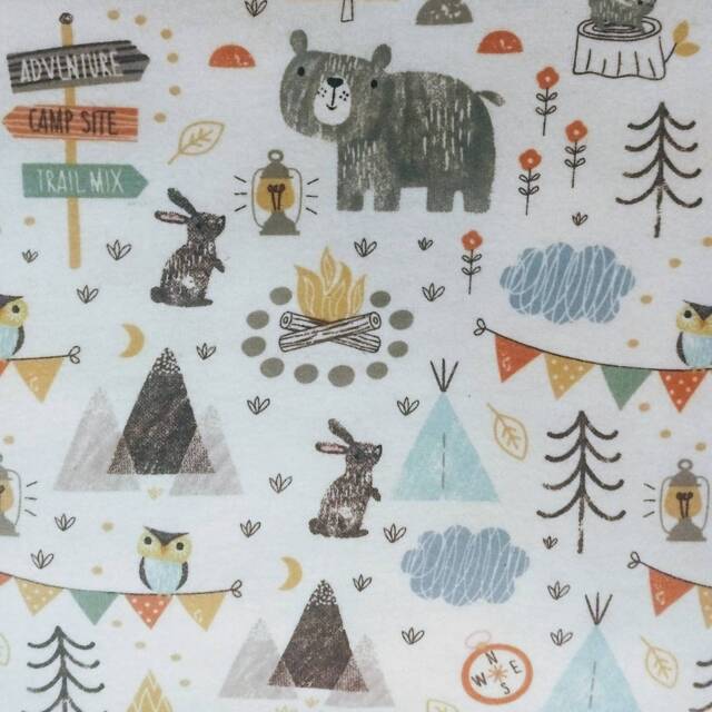 Woodland Animals Flannel Crib Sheet Set Camping Adventure, Forest Friends - image 1