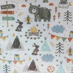 Woodland Animals Flannel Crib Sheet Set Camping Adventure, Forest Friends - thumbnail 2