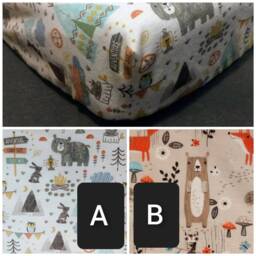 Woodland Animals Flannel Crib Sheet Set Camping Adventure, Forest Friends - thumbnail 2