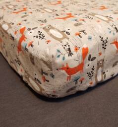 Woodland Animals Flannel Crib Sheet Set Camping Adventure, Forest Friends - thumbnail 1