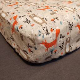 Woodland Animals Flannel Crib Sheet Set Camping Adventure, Forest Friends - thumbnail 3