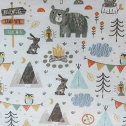 Woodland Animals Flannel Crib Sheet Set Camping Adventure, Forest Friends