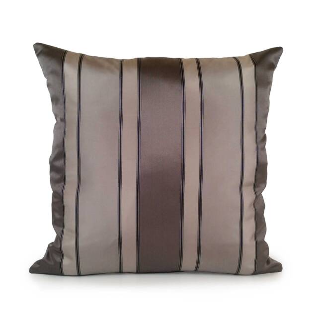 Charcoal & Silver Gray Pillow, Throw Pillow Cover, Decorative Pillowcase, Cushion Accent Silk Blend, Striped Pillow, Decor - image 1
