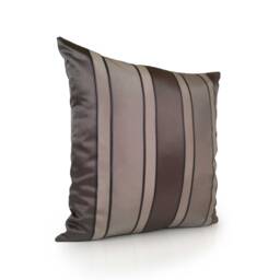Charcoal & Silver Gray Pillow, Throw Pillow Cover, Decorative Pillowcase, Cushion Accent Silk Blend, Striped Pillow, Decor - thumbnail 2