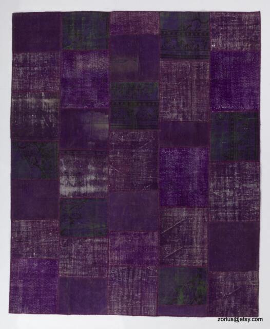 Purple Handmade Turkish Patchwork Rug - image 1