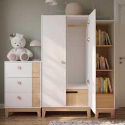 Montessori Wardrobe & Furniture For Toddlers, Baby Closet Organizer With Dress Up Storage, Nursery Shelves, Toy Kids Wooden Armoire - thumbnail 4