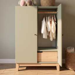 Montessori Wardrobe & Furniture For Toddlers, Baby Closet Organizer With Dress Up Storage, Nursery Shelves, Toy Kids Wooden Armoire