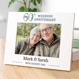 Personalised 60Th Anniversary Gifts - Diamond Wedding Photo Frame - thumbnail 3