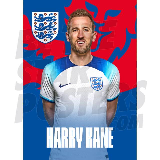 England Kane 22/23 Home Headshot Poster - Officially Licensed Product A4/A3 + Framed Option - image 1