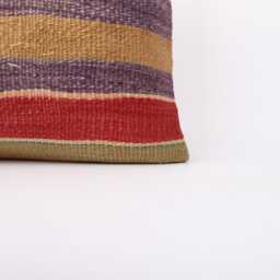 Kilim Lumbar Pillow Cover Turkish Woven Cushion, Bohemian Decor - 12x24 - thumbnail 3
