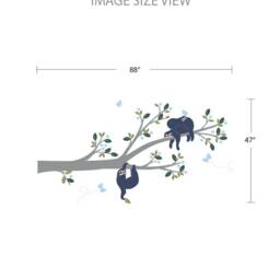 Adorable Sloth Branch Wall Decals Playful Tree Stickers For Kids' Room & Baby Nursery Decor - thumbnail 3