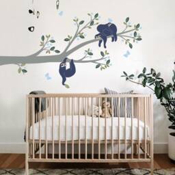 Adorable Sloth Branch Wall Decals Playful Tree Stickers For Kids' Room & Baby Nursery Decor - thumbnail 2