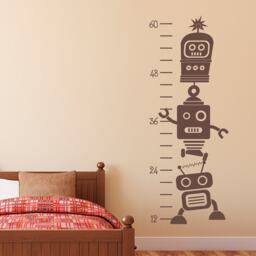 Robot Growth Chart Wall Decal Kids Bedroom Decor - thumbnail 1