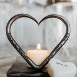11Th Anniversary Steel T Light~ Personalised Wedding Gift~ For Him Her Couples~ Candles Home Decor - thumbnail 3