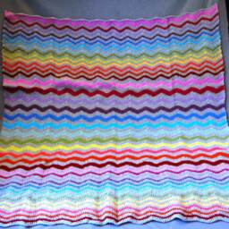Rainbow Zig Zag Blanket - thumbnail 3