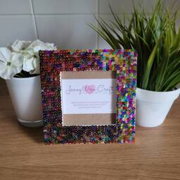 Dark Metallic Coloured Sequin Photo Frame 4 X Inches - thumbnail 3
