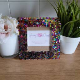 Dark Metallic Coloured Sequin Photo Frame 4 X Inches - thumbnail 4
