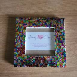 Dark Metallic Coloured Sequin Photo Frame 4 X Inches - thumbnail 2