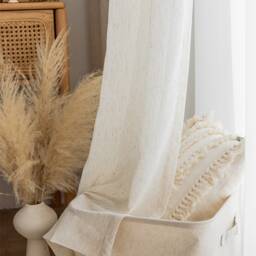 Mullen Sheer Curtain, Faux Linen Custom Curtain Panel, Cotton Drape, Extra Long For Living Room Bedroom, 1Pc - thumbnail 2