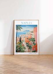 Naples Travel Print, Italy Italy, Home Decor, Vintage Wall Art, Wedding Gift, Birthday Poster - thumbnail 1