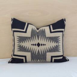 Black & Tan Harding Pillow Cover, Southwestern Wool Cover - Made To Order - thumbnail 3