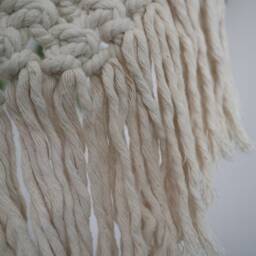 Macrame Wall Hanging Retro Woven Unbleached Cotton Decor - thumbnail 2