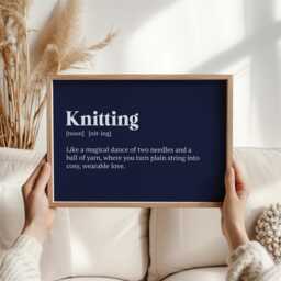 Knitting Definition Print - Cozy Wall Art For Crafters Unique Gift Yarn Lover Home Decor Perfect Craft Room Decoration Knit - thumbnail 2