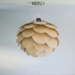 Wood Pendant Light-Handmade Round Pine Cone Light-Ceiling Light-Chandelier-Lighting-Pendant Light-Acorn Light-Artichoke Lamp - thumbnail 2